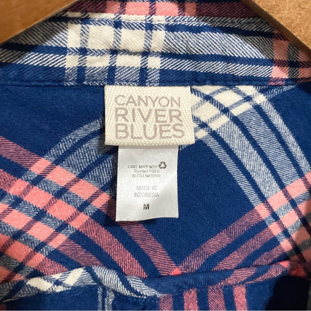 Blue and Pink Plaid Button Down Shirt Size XS - Picture 3 of 7